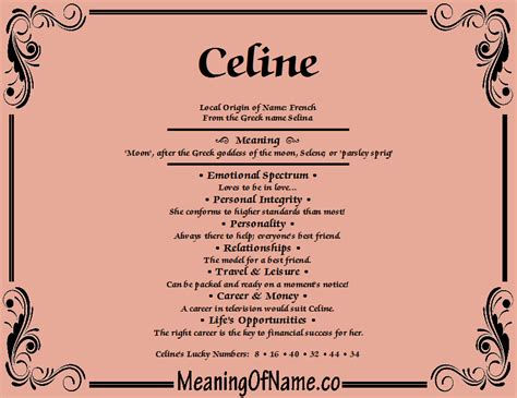 celine meaning in bible.